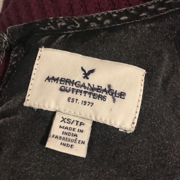 American Eagle Charcoal Eyelet Top size XS - Picture 7 of 7